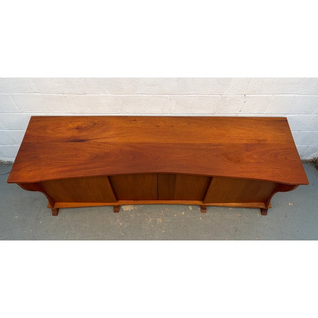 Sculpted Mid 20th Century Live-Edge Walnut Sideboard For Sale In New York - Image 6 of 16