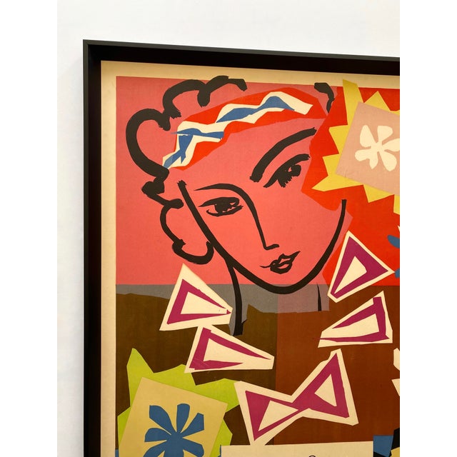 1950s Henri Matisse Vintage 1951 Mourlot Fine Art Lithograph Print " Madame De Pompadour " Framed French Mid Century Modernist Paris Poster For Sale - Image 5 of 18