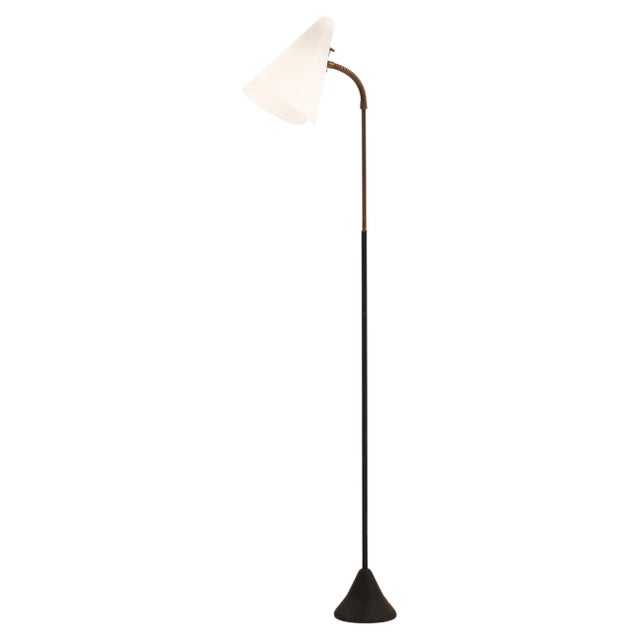 Floor Lamp in Black Lacquered Metal, 1950s For Sale - Image 6 of 6