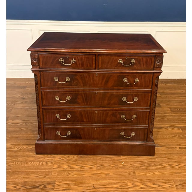 English Traditional Mahogany Lateral File Cabinet by Leighton Hall - Showroom Sample For Sale - Image 3 of 15