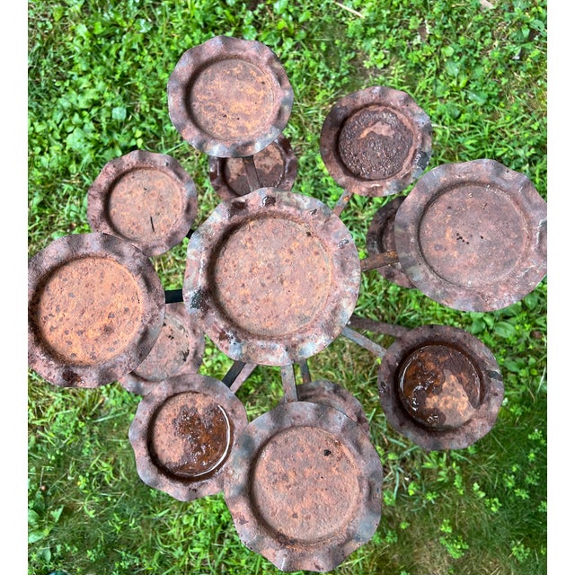 Rare Wrought Iron plant stand holding as many as 12 pots. Would make a great herb stand. Original paint and perfect for...