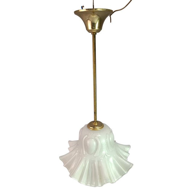 Glass Large Opaline Flower Lamp, 1920s For Sale - Image 7 of 10