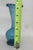 Small Aqua Blue Vase Mexican Hand Blown Art Glass With Fluted Ruffle Rim 4742b For Sale - Image 9 of 14