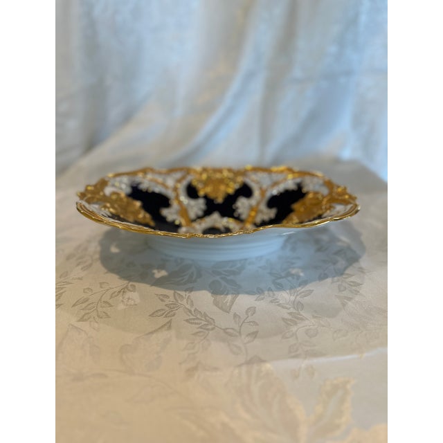 Rococo Antique Meissen Porcelain Oval Reticulated Serving Dish - Retailer Ernst Wahliss Wien For Sale - Image 3 of 10
