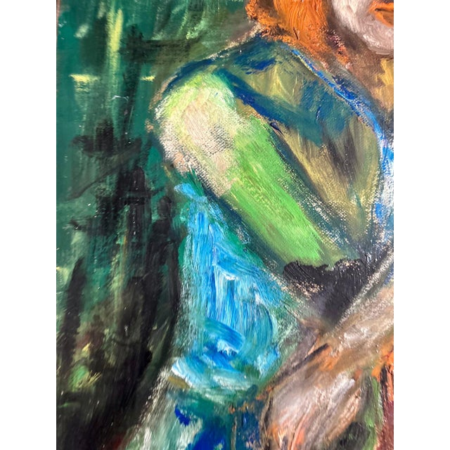 French Artist, Portrait of Red Haired Woman, 1940s, Oil on Canvas For Sale - Image 16 of 18