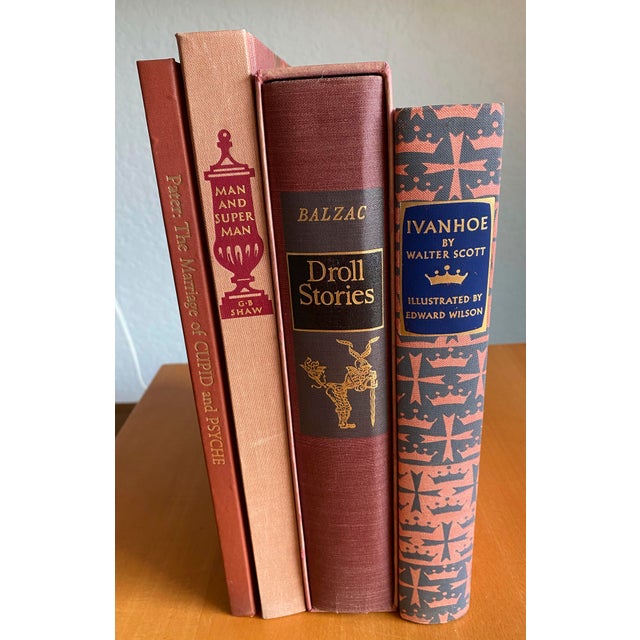 Illustrated Heritage Press Classics Warm Tone Bindings, Gold Leaf Stamping - Set of 4 For Sale - Image 13 of 13