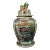 Large 20th C. Chinese Rose Medallion Porcelain Covered Urn With Figural Panels & Enamel Decoration For Sale