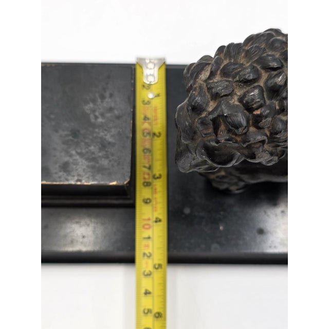 19th C Victorian Cast Iron Lion Double Inkwell Desk Set Antique Black Japanned. For Sale - Image 10 of 18