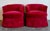 Vintage Custom Red Velvet Swivel Chairs - A Pair For Sale - Image 10 of 12