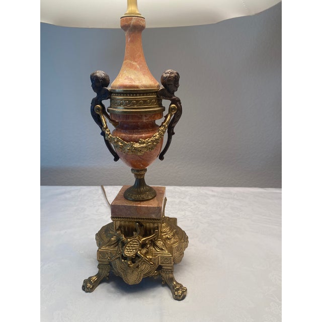 Brevettato Italian Gilt Bronze/Brass Marble Lamps - A Pair Excellent Mint Condition Late 20th Century For Sale In Denver - Image 6 of 12