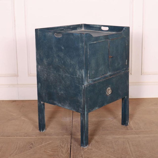 English Tray Topped Bedside Cabinet For Sale - Image 6 of 10