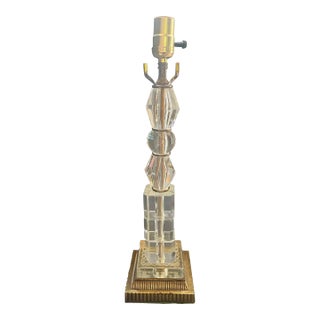 Mid Century Modern Stacked Glass Table Lamp For Sale