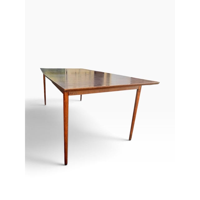 Mid-Century Modern Vintage Mid-Century Modern Formica Extendable Dining Table With Walnut Wood Legs For Sale - Image 3 of 10
