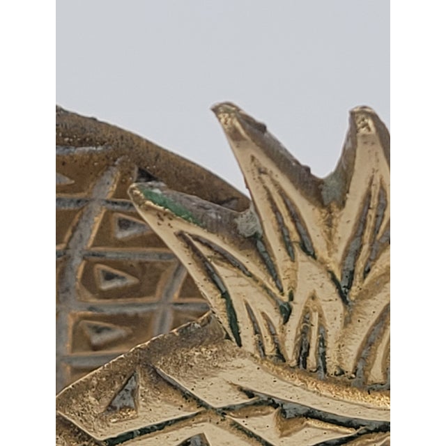 Vintage Hollywood Regency Solid Brass Pineapple Napkin Holder For Sale - Image 9 of 11
