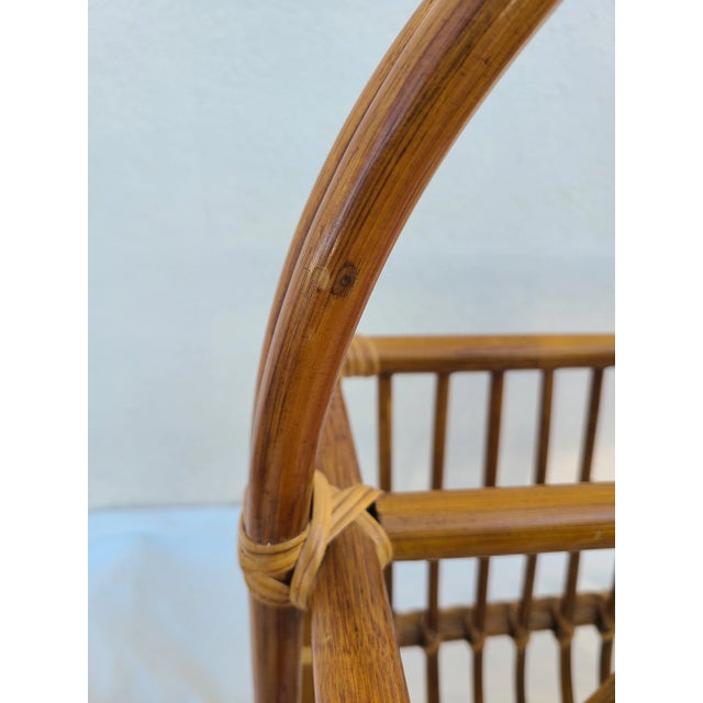Vintage Bamboo Rattan Magazine Rack For Sale - Image 10 of 11