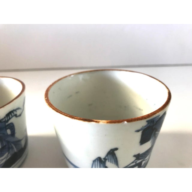 18th Century Antique Edo Period Japanese Soba-Choku (Choko) Blue Underglaze Cups - a Pair For Sale In San Francisco - Image 6 of 9