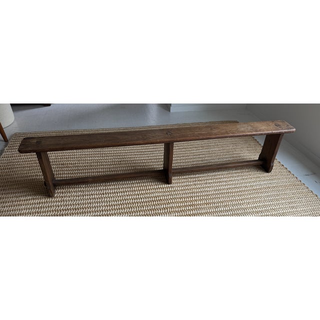 Early 20th Century Rustic Wooden Bench, France For Sale - Image 4 of 13