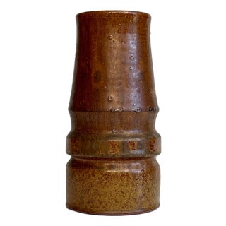 Brutalist Studio Ceramic Art Vase by Gisela Meyer-Kaufmann for Eulentöpferei Worbswede, West-Germany, 1970s For Sale