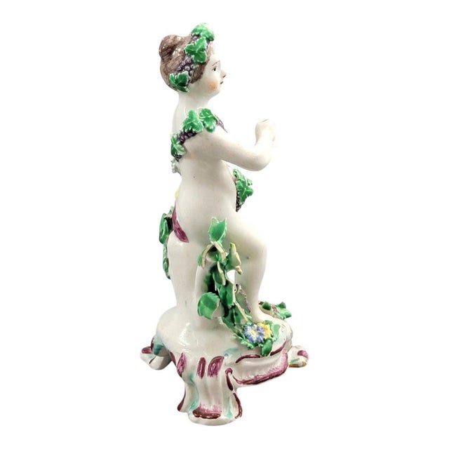 Porcelain Figure of a Bacchus Putto from Bow, 1760s For Sale - Image 4 of 8