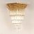 Italian Glass Chandelier Venice Gold Brass Transparent Crystal Venini Modern Tall Murano Glass 5 Tier Chandelier Tariff Free Delivery For Sale - Image 6 of 8