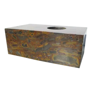 Early 20th Century Chinese Pudding Stone Floral Block