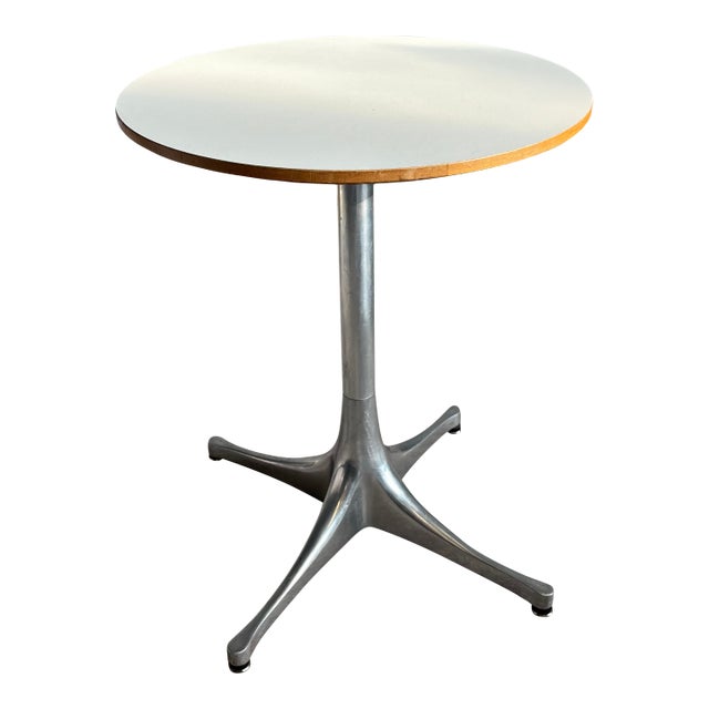 Mid-Century "Pedestal" Side Table, George Nelson for Herman Miller, White Laminate For Sale