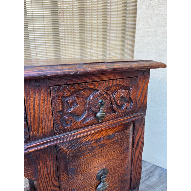 Vinatge Hand Carved Spanish Revival Style Writing Desk. Circa 1960s For Sale - Image 15 of 18