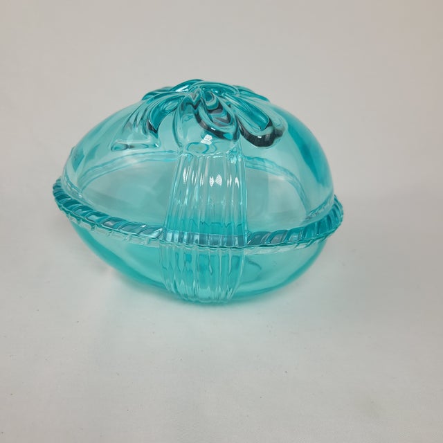 Contemporary Late 20th Century Marquis by Waterford Crystal Egg Trinket Box With Bow in Box For Sale - Image 3 of 15