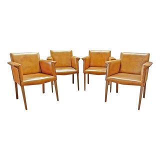 Set of Four Leather Dining Chairs by Bart Van Bekhoven For Sale
