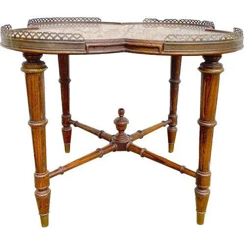 Brown Antique Quatrefoil Coffee Table For Sale - Image 8 of 8