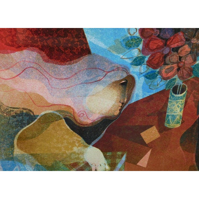 Sunol Alvar "Bookcover" Hand Signed Not Numbered Custom Gold Framed For Sale In Denver - Image 6 of 7