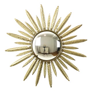 Mid-Century Modern Copper-Plated Metal Sunburst Mirror from Deknudt, 1960s For Sale