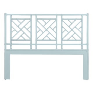 David Francis Furniture for Chairish Chippendale Headboard Queen, Smoke For Sale