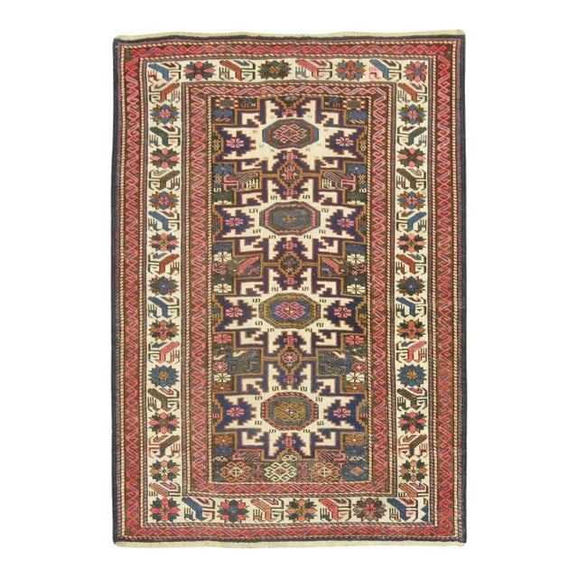 Caucasian Shirvan Early 20th Century Rug - 3'5" x 4'8" For Sale