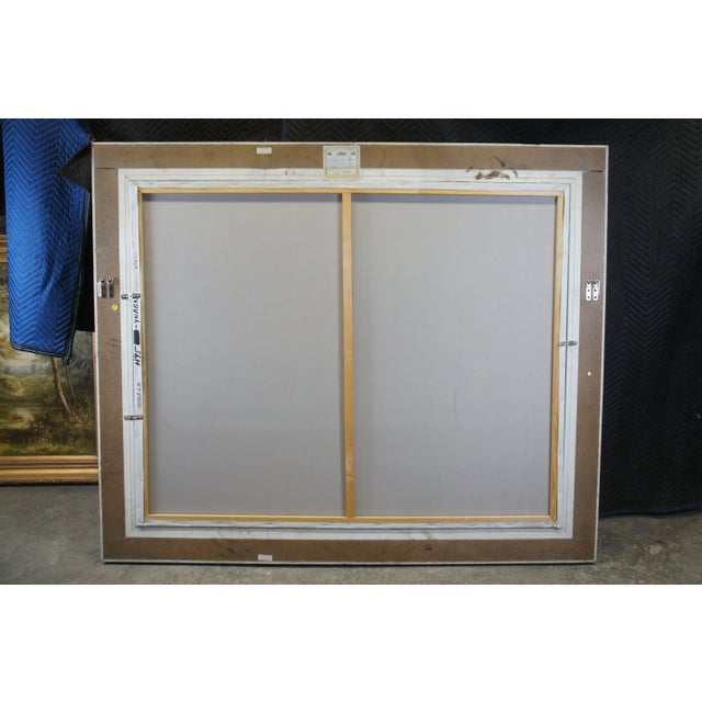 Bonnatt Pastoral Country Farmhouse Landscape Oil Painting on Canvas 71" For Sale - Image 12 of 12