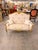 1960s Vintage Rococo Canapa Loveseat Blush Beige Damask Upholstery For Sale - Image 5 of 8