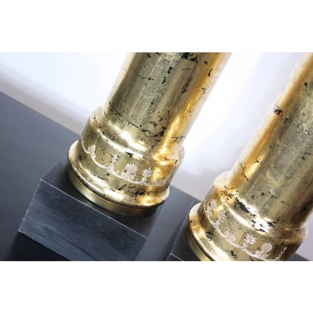 Gold Italian Mid-Century Modern Table Lamps - A Pair For Sale - Image 8 of 9