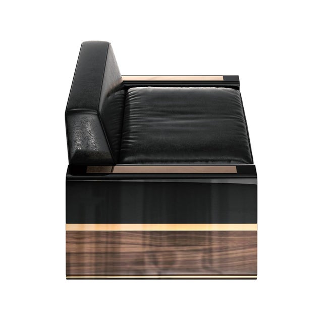 Art Deco "Calamità" Club Chair With Walnut, Stainless Steel and Bronze Details For Sale - Image 3 of 4
