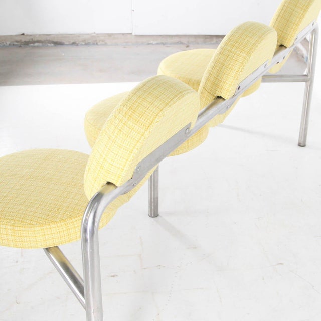 Steel and Fabric Bench, 1980s For Sale - Image 12 of 16