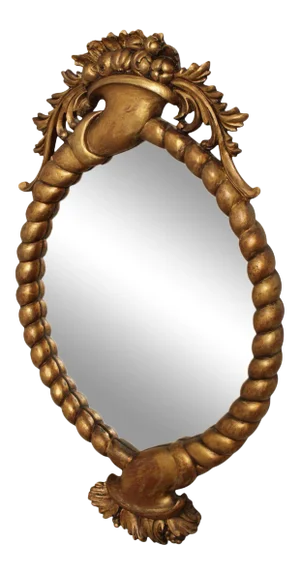 Antique Gilt Wood Frame Cornucopia Wall Mirror