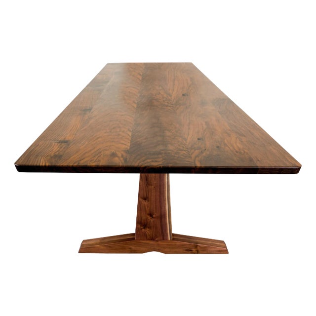 84" Columbia Trestle Table by Studio Moe in Oregon Walnut For Sale