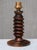 Mid-Century Modern Sculptural Charles Dudouyt attributed Table Lamp in Oak and Linen, France, 1950s For Sale - Image 3 of 12