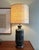 Vintage Mid Century Modern Brutalist 1960s Blue Ceramic Lava Glaze Table Lamp For Sale - Image 12 of 12