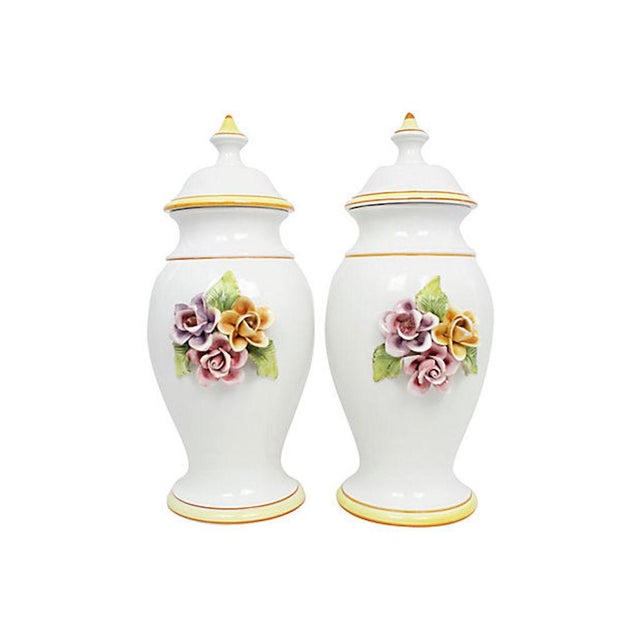 Ceramic Mid-Century Italian Porcelain Ginger Jars - a Pair For Sale - Image 7 of 9