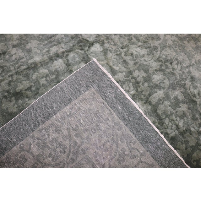 Asian Antique Large Antique Green Chinese Rug For Sale - Image 3 of 8