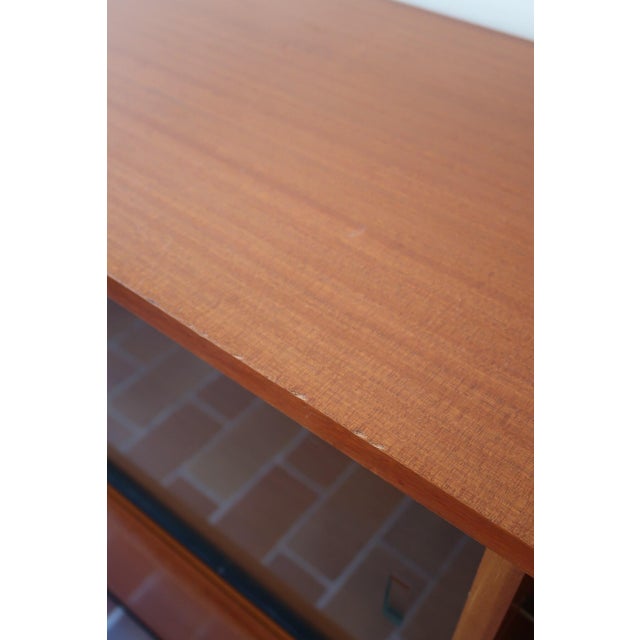 Teak Sideboard with Glazed Centre by Marcel Gascoin for Alveole, France, 1960s For Sale - Image 16 of 18