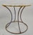 Stylish wrought iron stand having weave pattern top, with waisted form base. This example is currently in old paint...