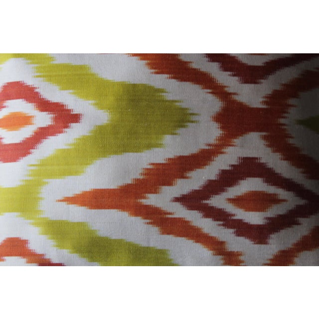 Contemporary Silk Ikat Bohemian Throw Pillow For Sale In Washington DC - Image 6 of 9