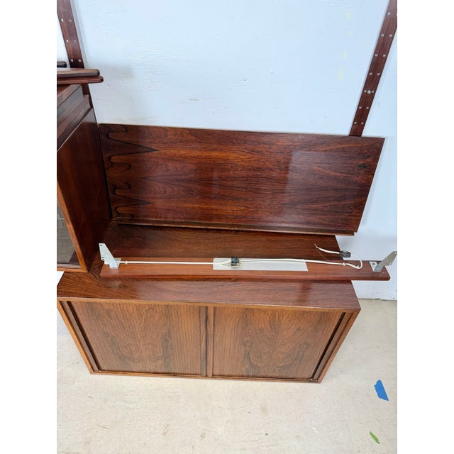 Vintage Rud Thygesen & Johnny Sørensen for Hg Furniture Brazilian Rosewood Hg Systemi Three-Bay Modular Wall Unit, Denmark 1960s For Sale - Image 18 of 18