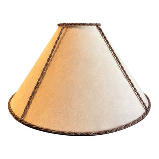 Vintage Ralph Lauren Style Bronze-Tone Twisted Metal & Parchment Empire Lampshade – 18” For Sale